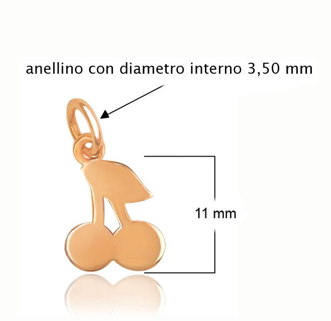 Ciondolo ciliegie in ORO rosa 9Kt