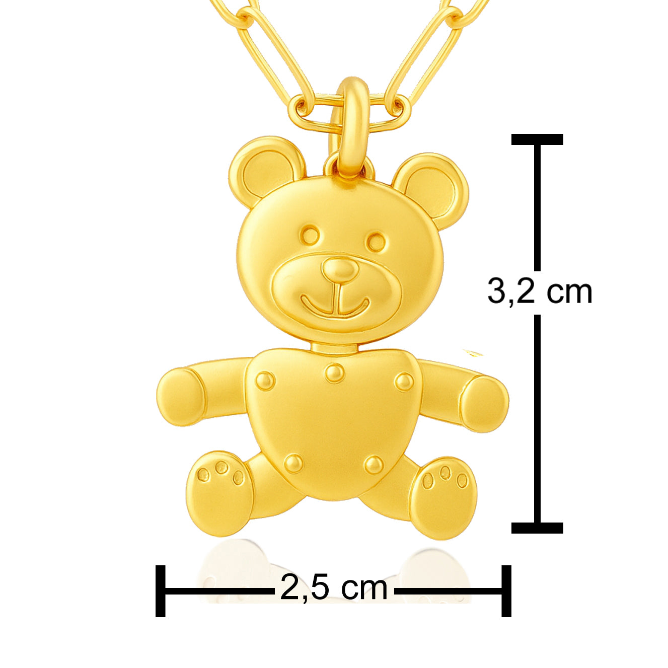 orsetto pomellato oro collana con ciondolo misure 