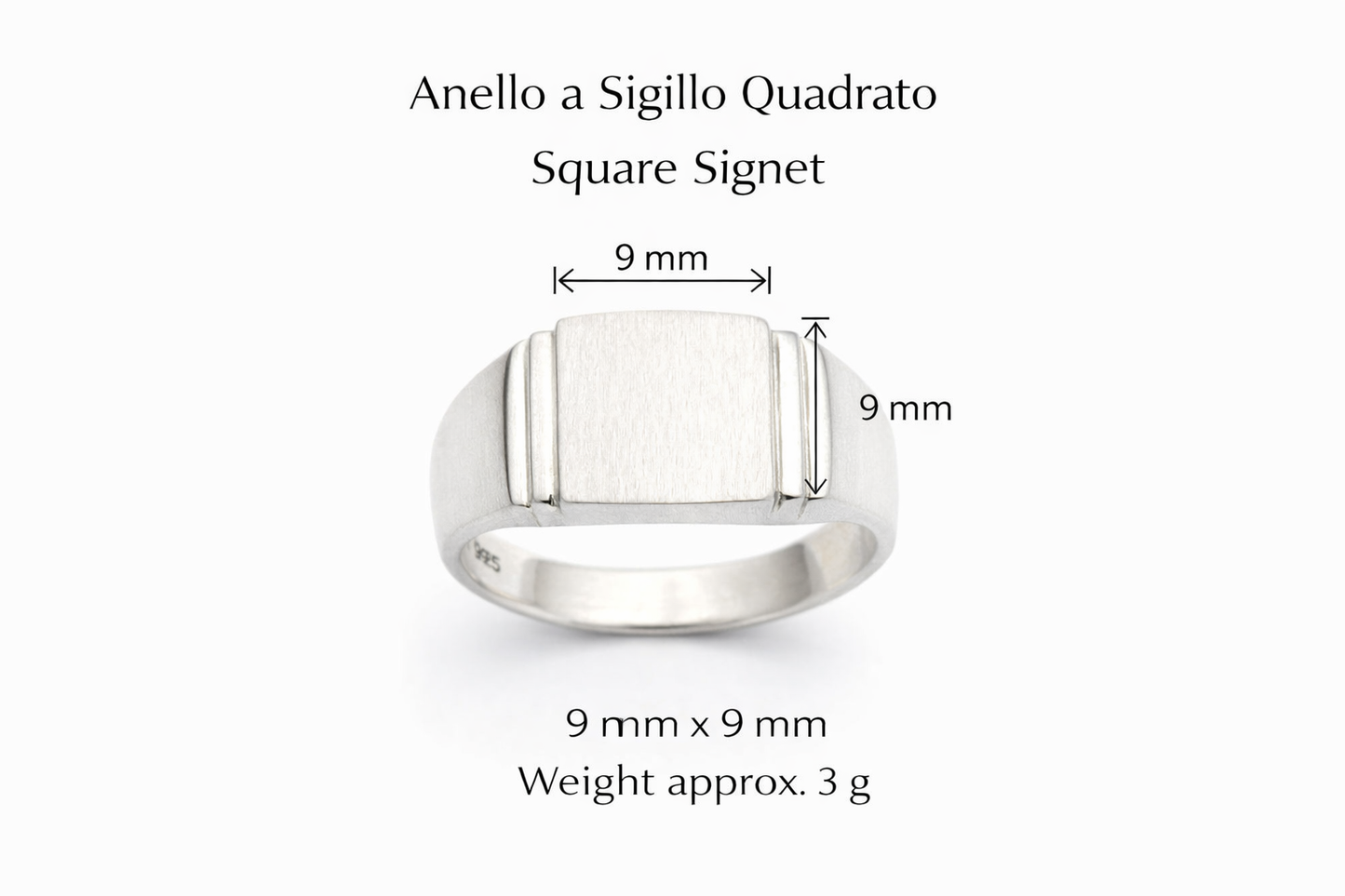 Anello Sigillo Uomo Argento 925 Inciso Iniziale – Pinky Ring Personalizzato Made in Italy