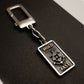 Portachiavi argento 925 uomo con ancora e bussola Hold Fast, stile nautico tattoo old school