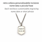 retro collana personalizzata incisione nome data