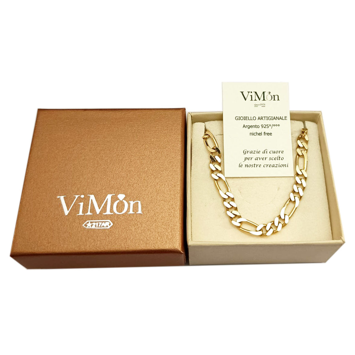 Collana figaro argento placcato oro