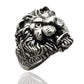 anello grosso grande argento nero antico testa leone stile gotico punk rock bikers soons of anarchy vendita online accessori uomo a prezzo basso in offerta idea regalo