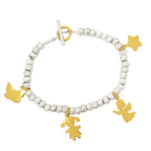 Carica l&#39;immagine nel visualizzatore di Gallery, braccialetto in argento 925 tipo simil dodo mariani con granelli pepite palline.ciondoli charms a scelta farfalla bambina angelo stella. A basso prezzo
