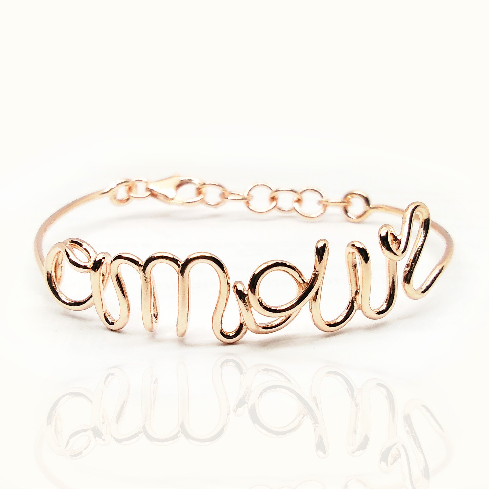 bracciale scritta amour amore love personalizzato con nome figlio figlia bambino bambina amica del cuore sorella mamma 