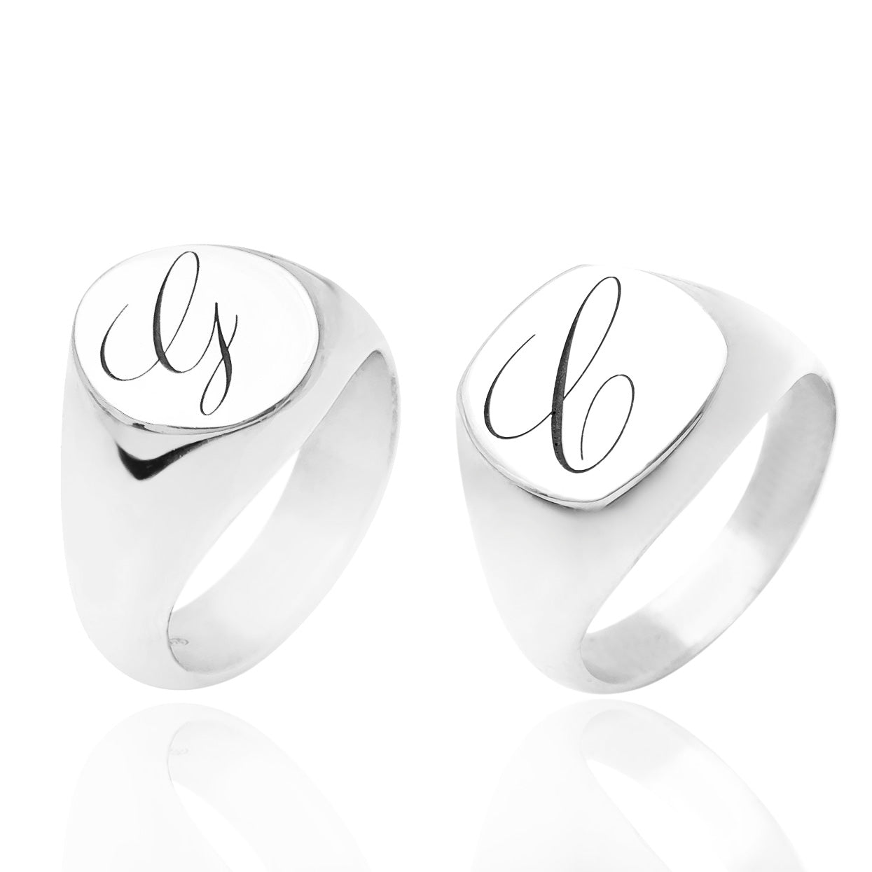 anello argento 925 da donna con incisione personalizzata iniziale lettera nome figlio figlia con sigillo stemma quadrato tondo