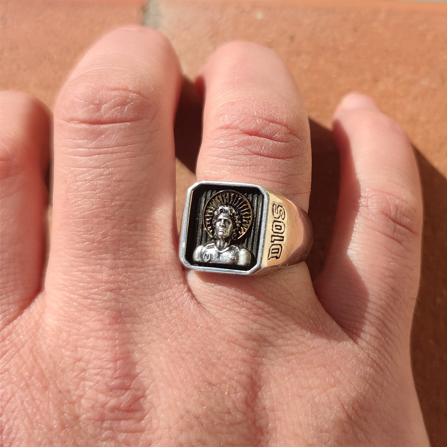 anello gioiello artigianale uomo napoli calcio maradona d10s diego armando 