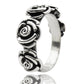 accesori donna anello argento 925 nero antico con rose roselline floreale tattoo tatuaggio tutte le taglie misure vendita online prezzo basso in offerta scontato