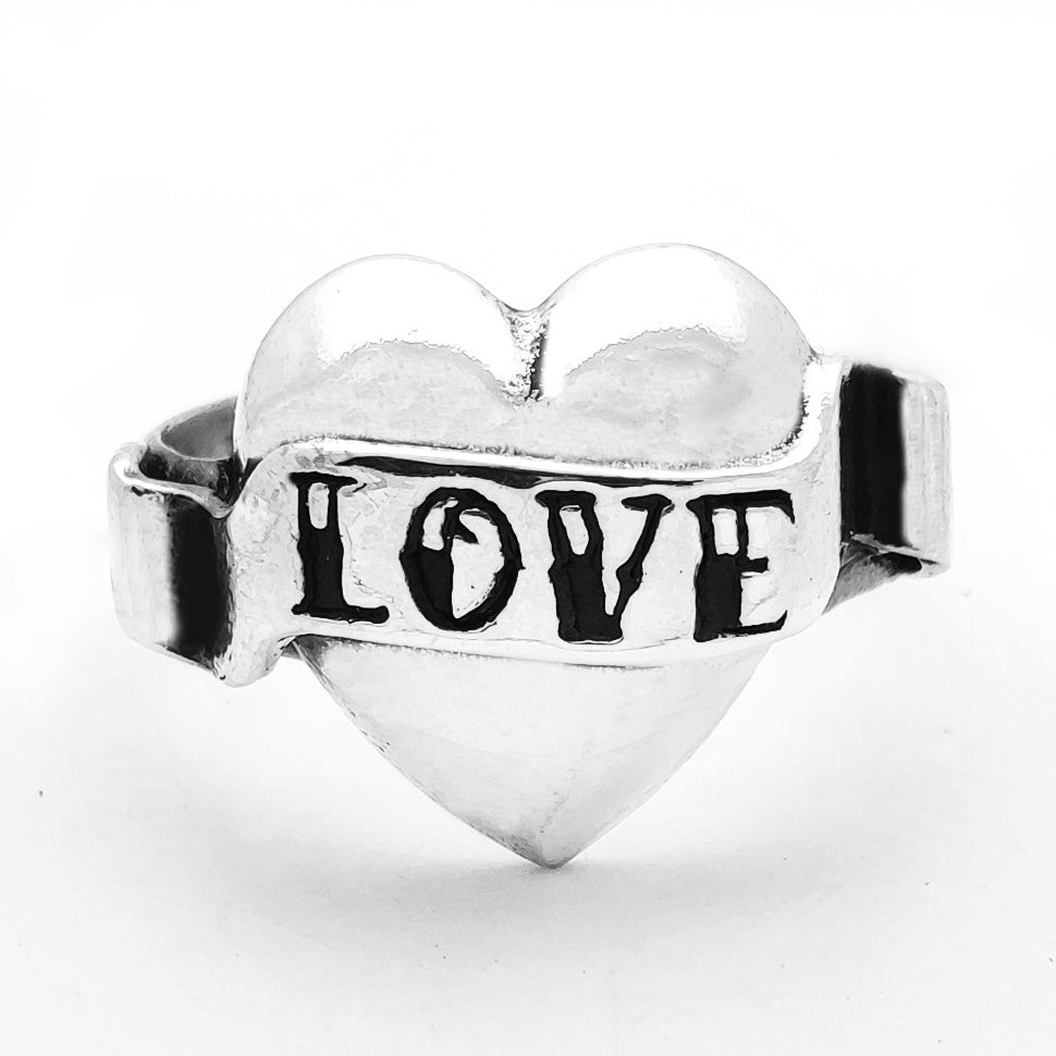 anellino a forma di cuore con scritta love idea regalo per donna ragazza grintosa tatuaggio tattoo acquisti online a prezzo vantaggioso basso in offerta