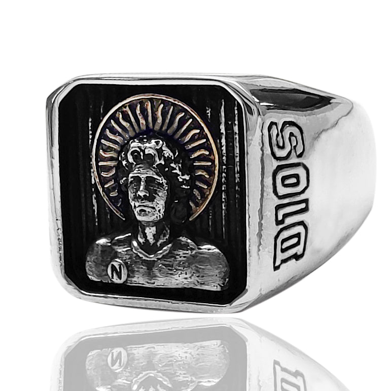 anello artigianale da umon in ricordo di maradana dios calcio napoli retrò maglitta buitoni mars