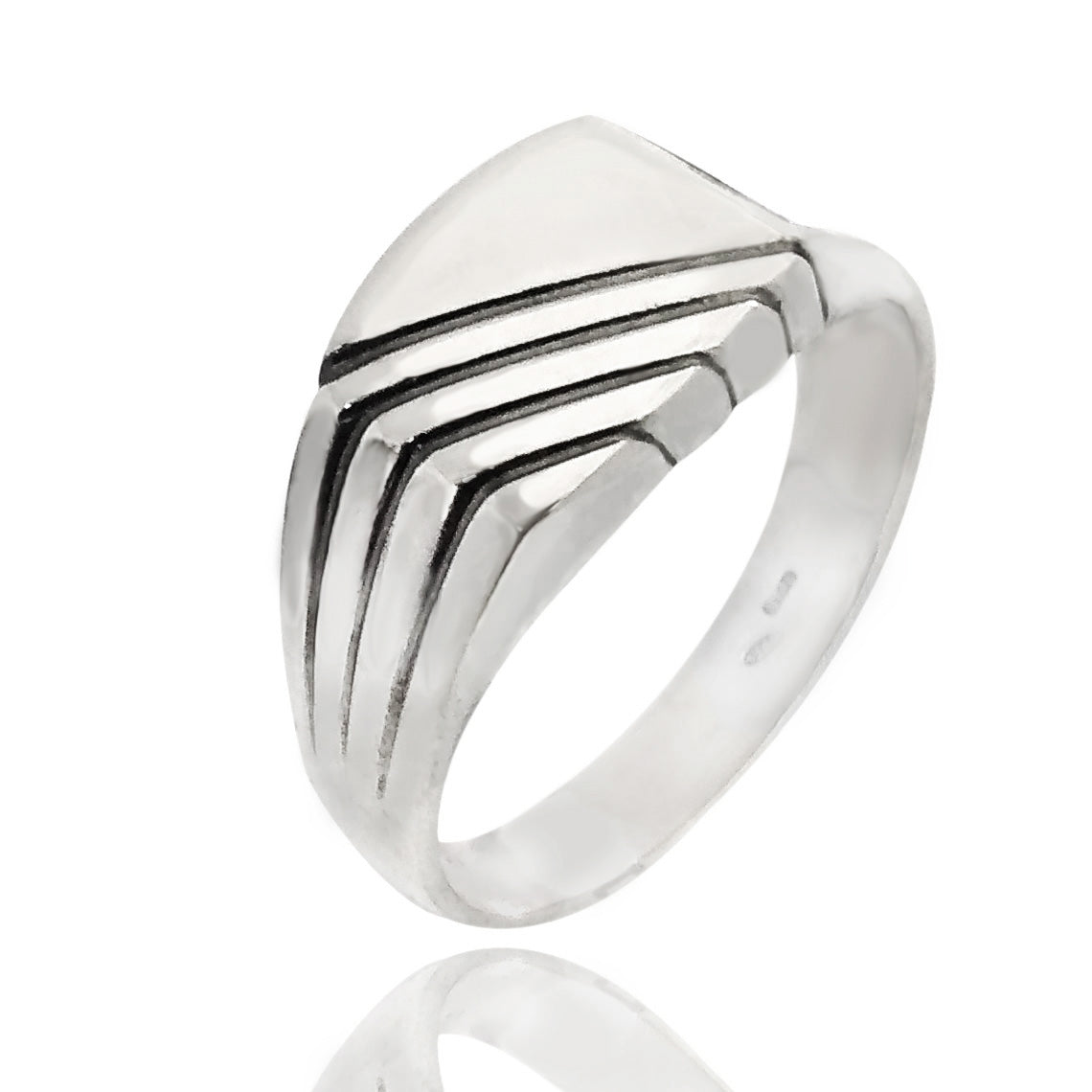 anello da uomo in argento nero antico sigillo stemma quadrato realizzato su misura in tutte le taglie artigianato italiano microfusione cera persa vendita online accessori uomo