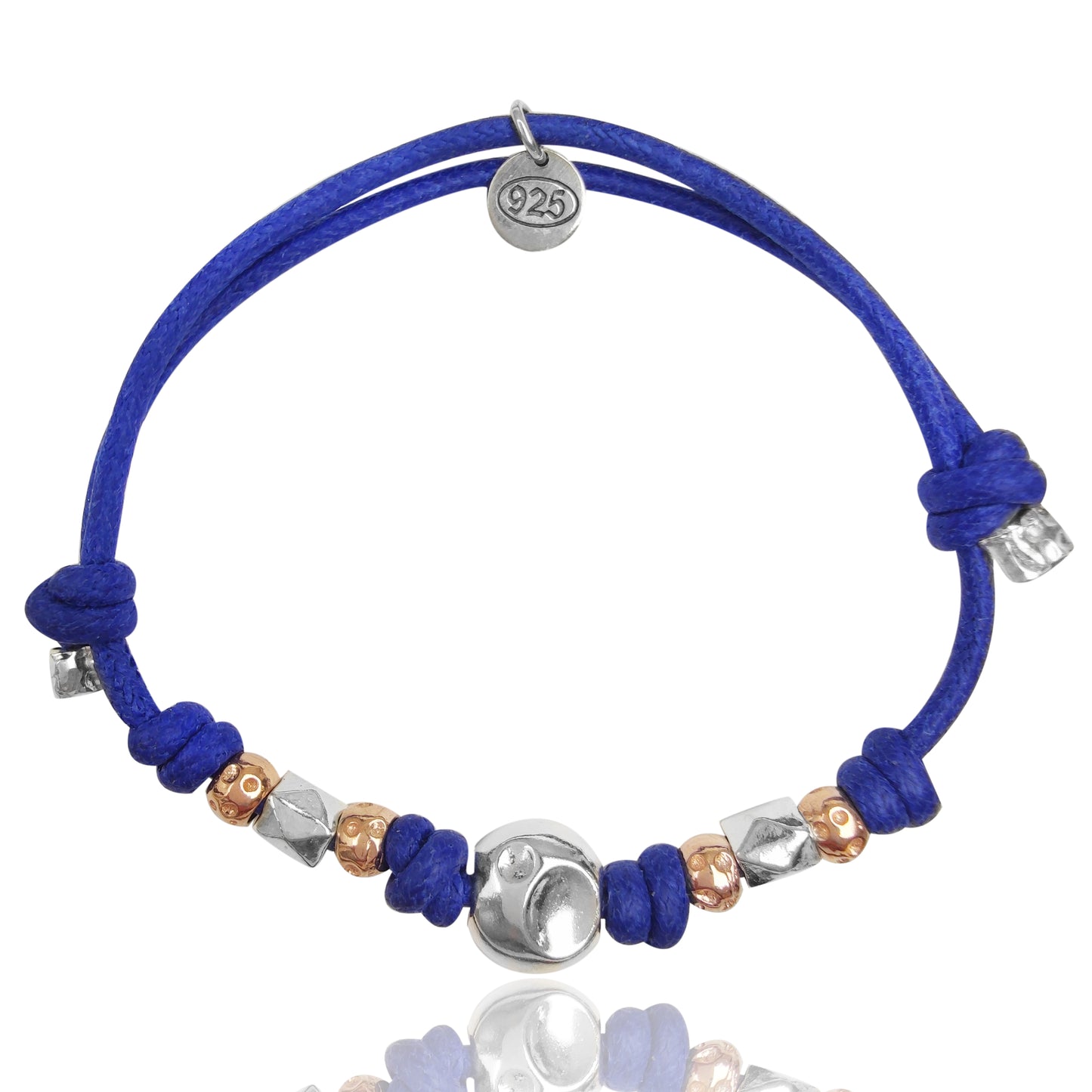 Bracciale uomo pepita cordino blu