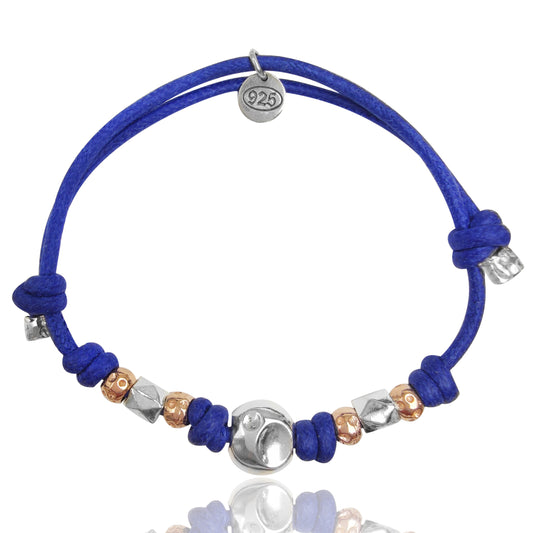Bracciale uomo pepita cordino blu