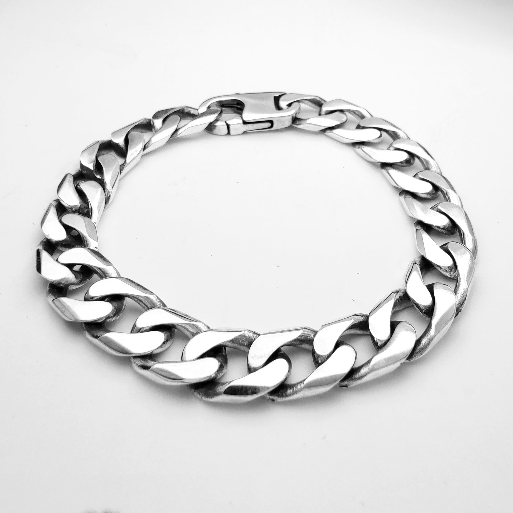 bracciale artigianale uomo catena grumetta 10 mm