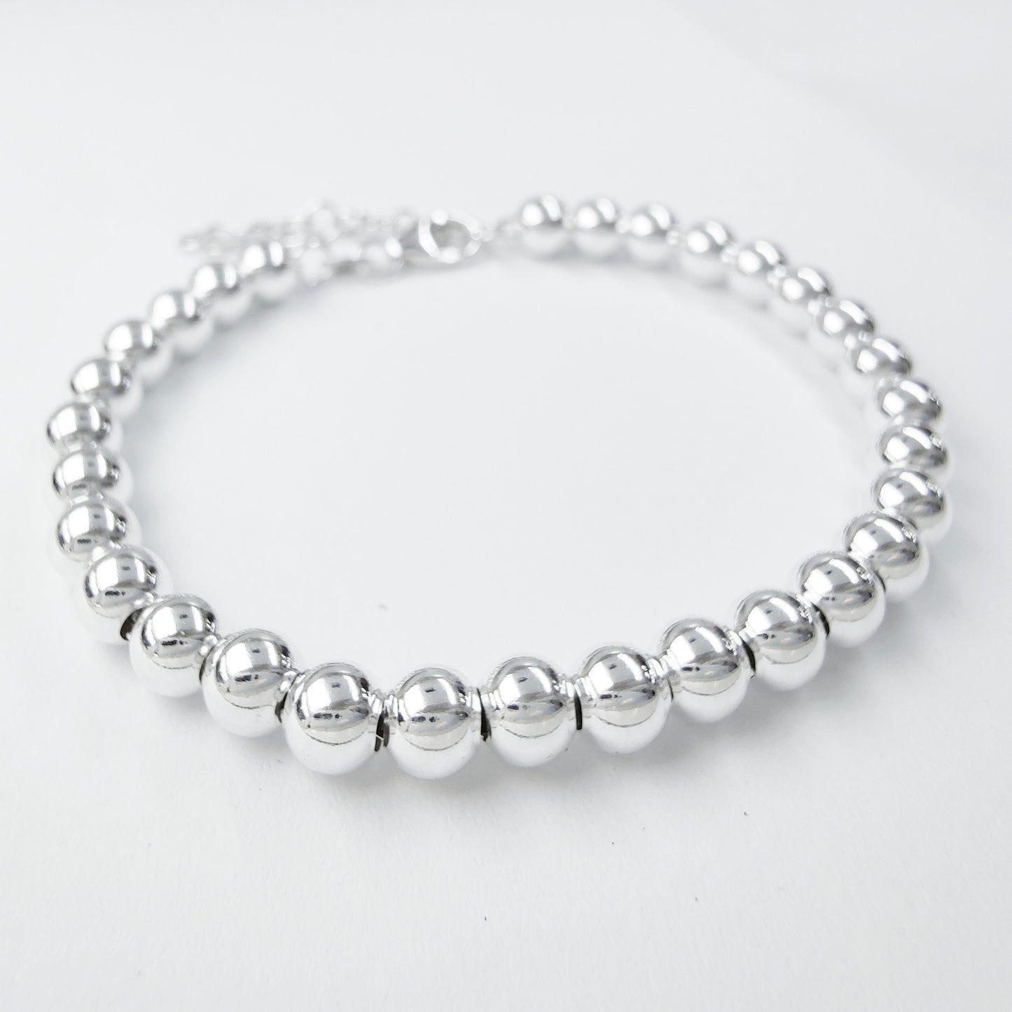 bracciale braccialetto braccialino da donna ragazza in argento vero sterling 925 sfere palline diametro 5 mm grandi piccole regalo compleanno anniversario comunione laurea vendita online prezzo basso offerta gioielli artigianali 