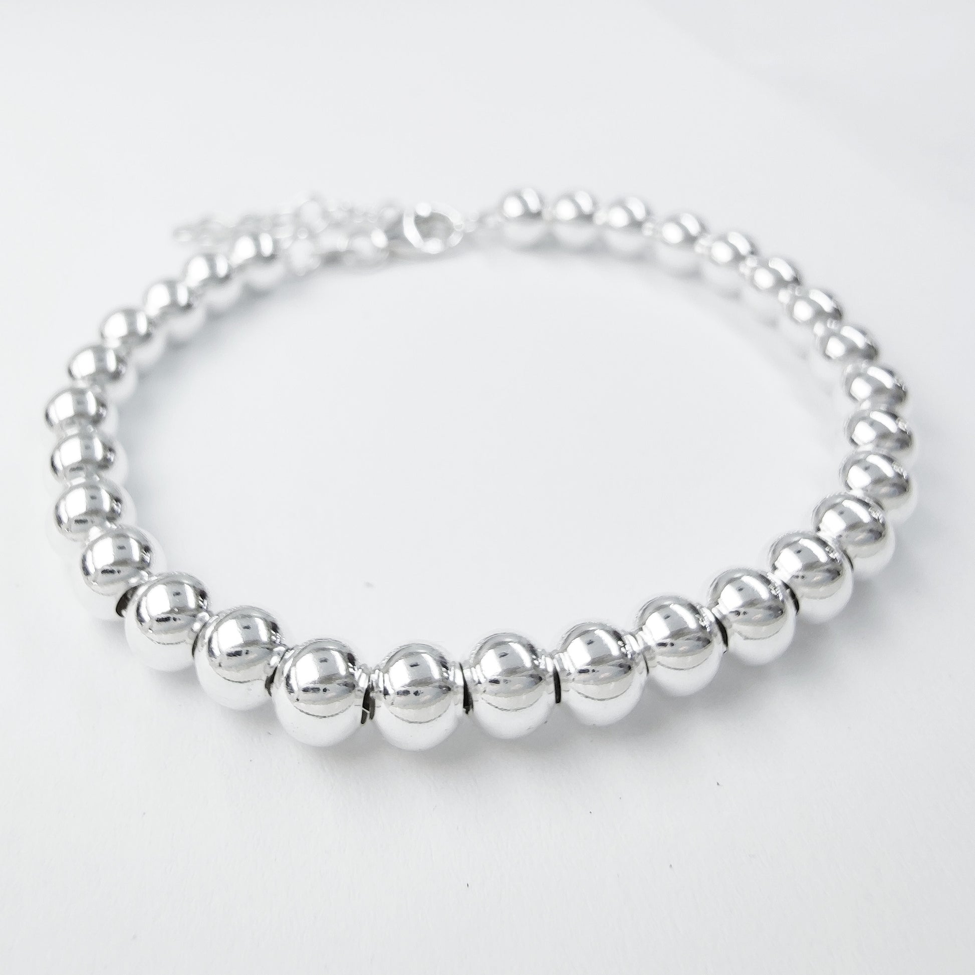 bracciale braccialetto braccialino da donna ragazza in argento vero sterling 925 sfere palline diametro 5 mm grandi piccole regalo compleanno anniversario comunione laurea vendita online prezzo basso offerta gioielli artigianali 