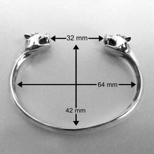 Carica l&#39;immagine nel visualizzatore di Gallery, misura bracciale teste pantera puma tipo nove25 raspini in argento 925 nero antico da donna shop online vendita diretta gioielli a prezzo scontato offerta
