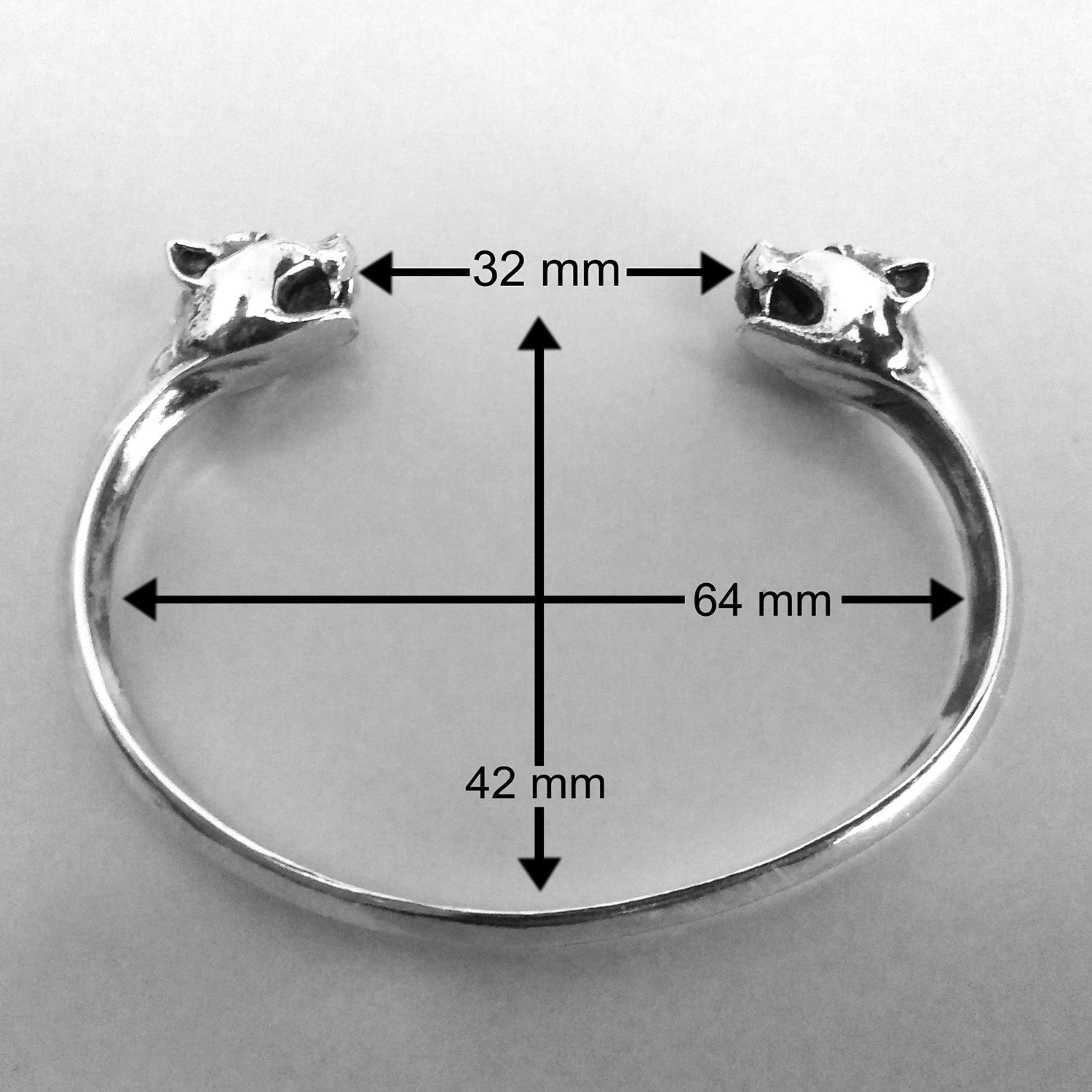 misura bracciale teste pantera puma tipo nove25 raspini in argento 925 nero antico da donna shop online vendita diretta gioielli a prezzo scontato offerta