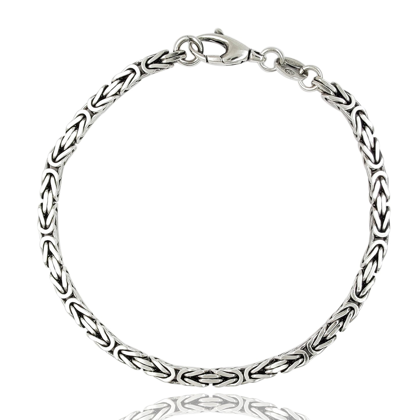 bracciale uomo catena bizantina in argento 925