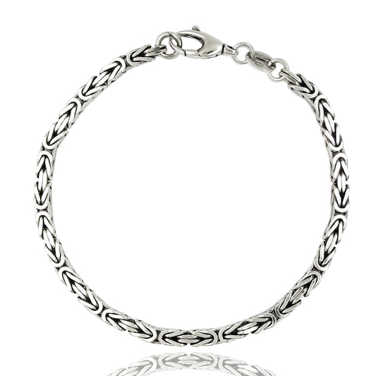 bracciale uomo catena bizantina in argento 925