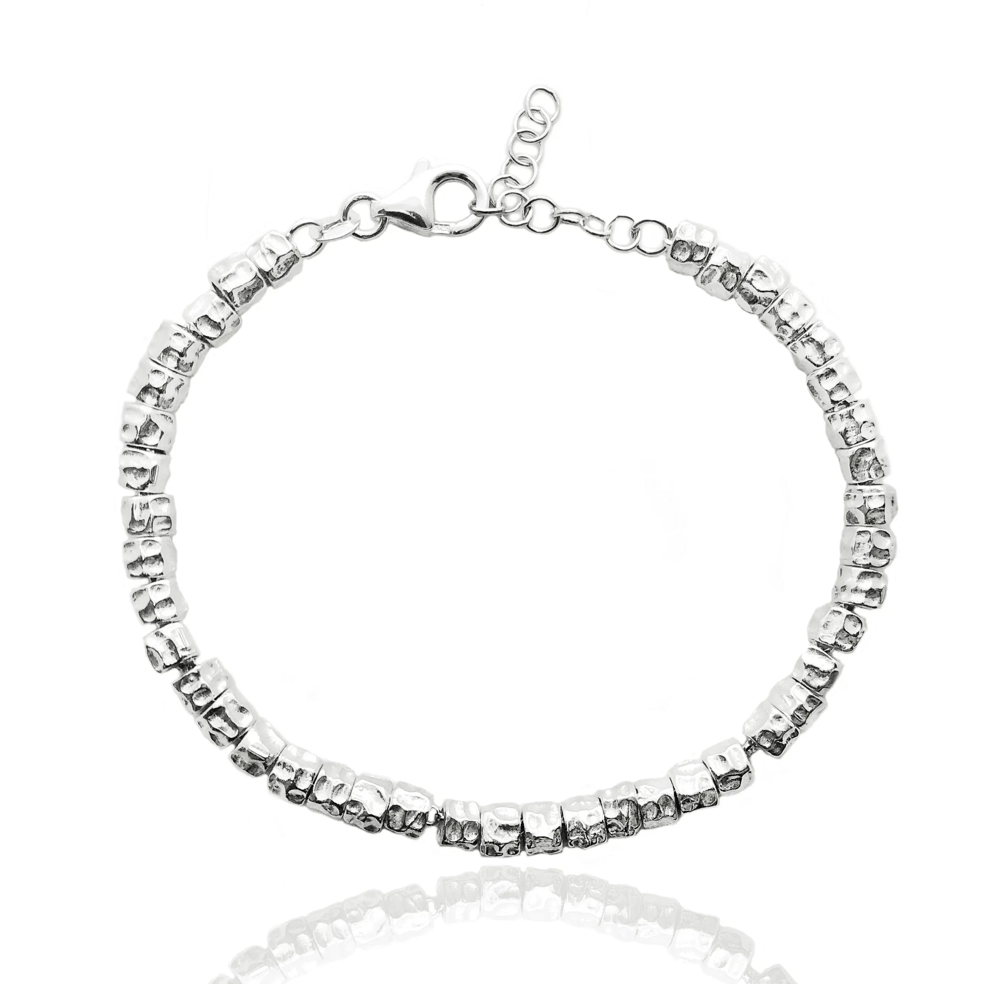 Bracciali in argento sterling 925 rodiato lucido bracciale a maglie 19 Bracciali in argento sterling 925 rodiato lucido bracciale a maglie 19