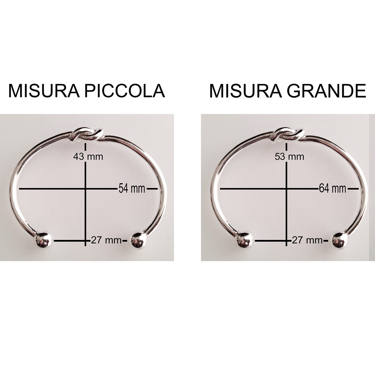 Bracciale rigido nodo