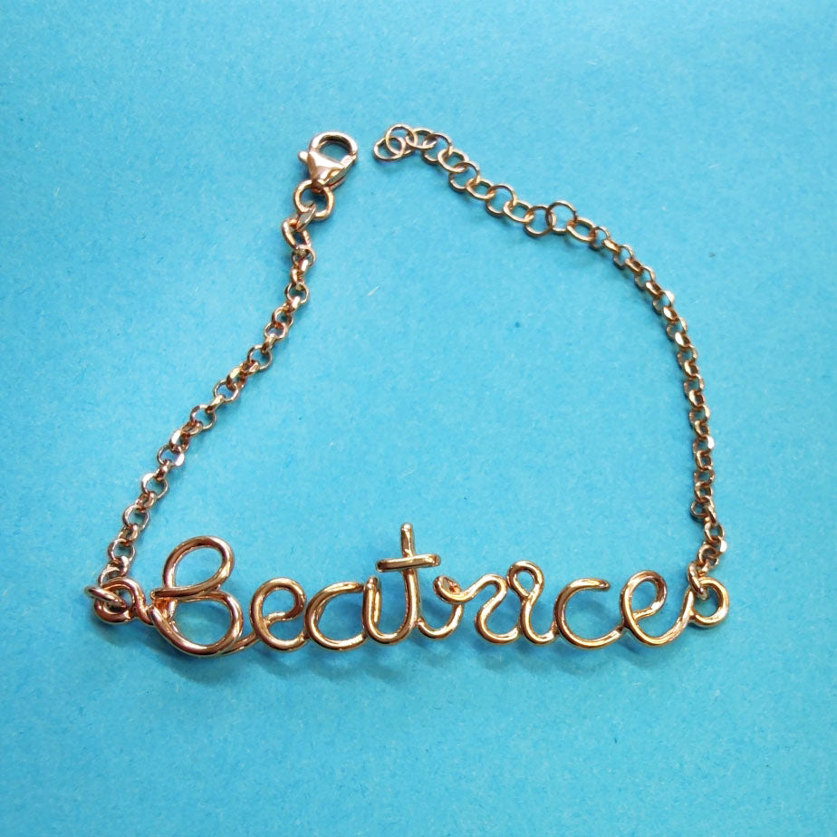 bracciale nome con catena rolò