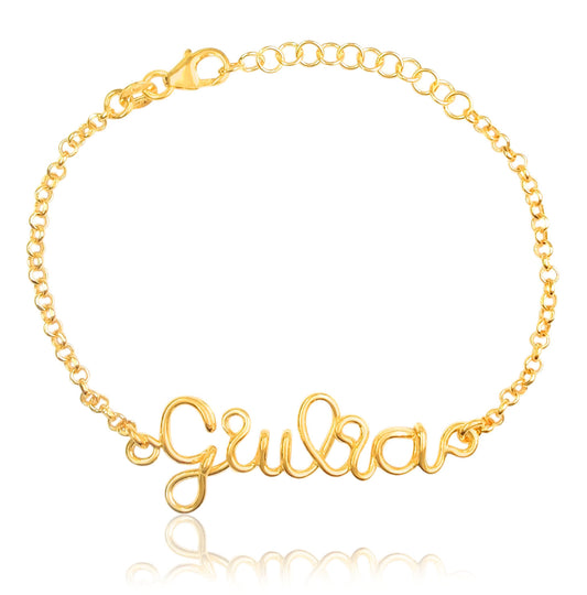 bracciale nome con catena rolò
