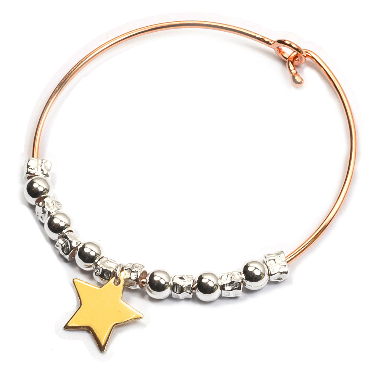 vendita online di gioielli artigianali in argento 925 bracciale donna ragazza filo rigido cerchio bangle granelli pepite martellate palline tipo dodo mariani ciondolo pendente charm stella stellina