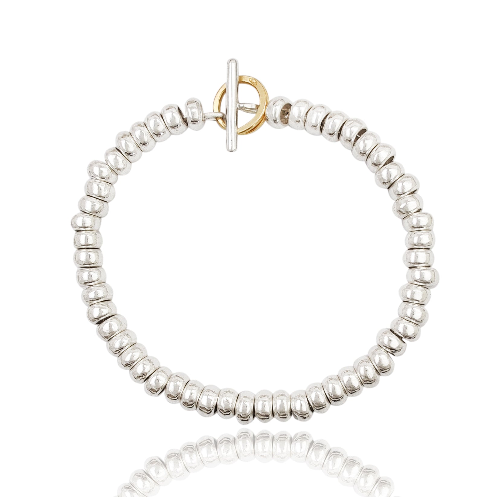 bracciale tipo simil imitazione dodo mariani con ciambelle rondelle anellini argento 925 chiusura a t con anello brisè oro giallo 18kt prezzo usato