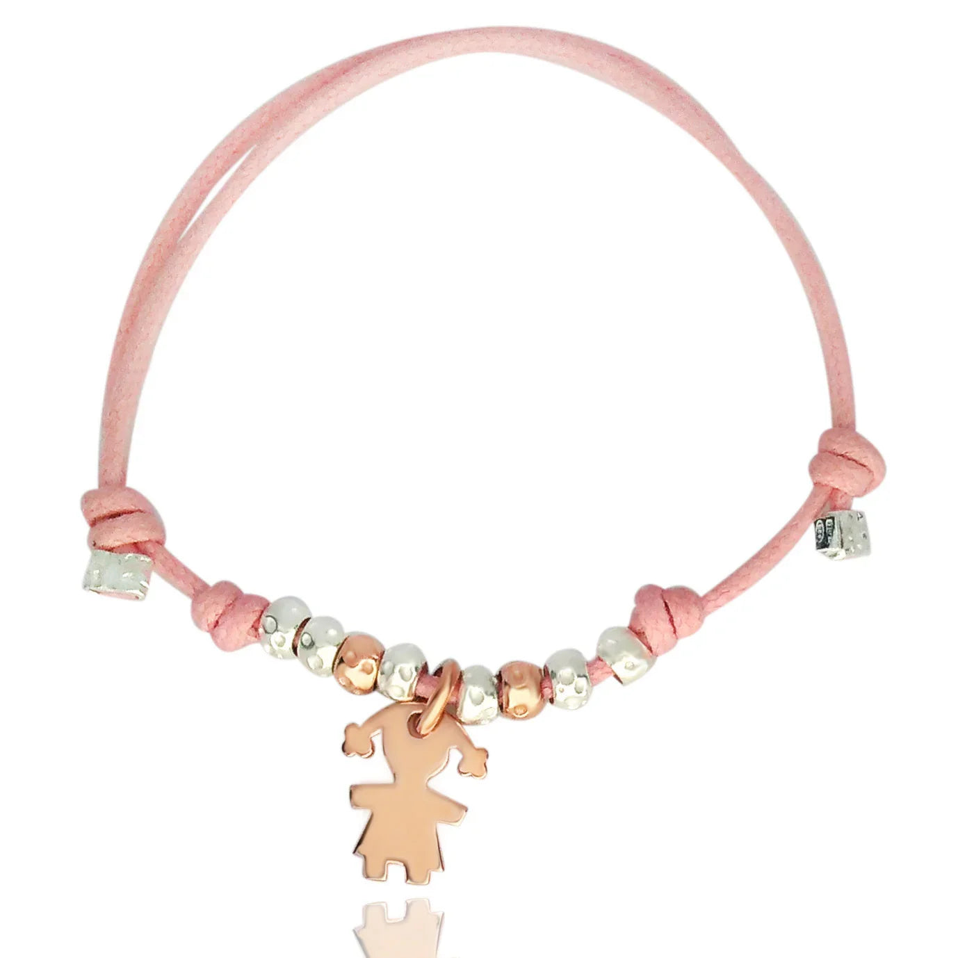  bambina bimba nascita mamma cordino rosa ciondolo rosato pendente vendita gioielli argento online