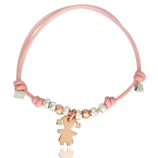 bambina bimba nascita mamma cordino rosa ciondolo rosato pendente vendita gioielli argento online