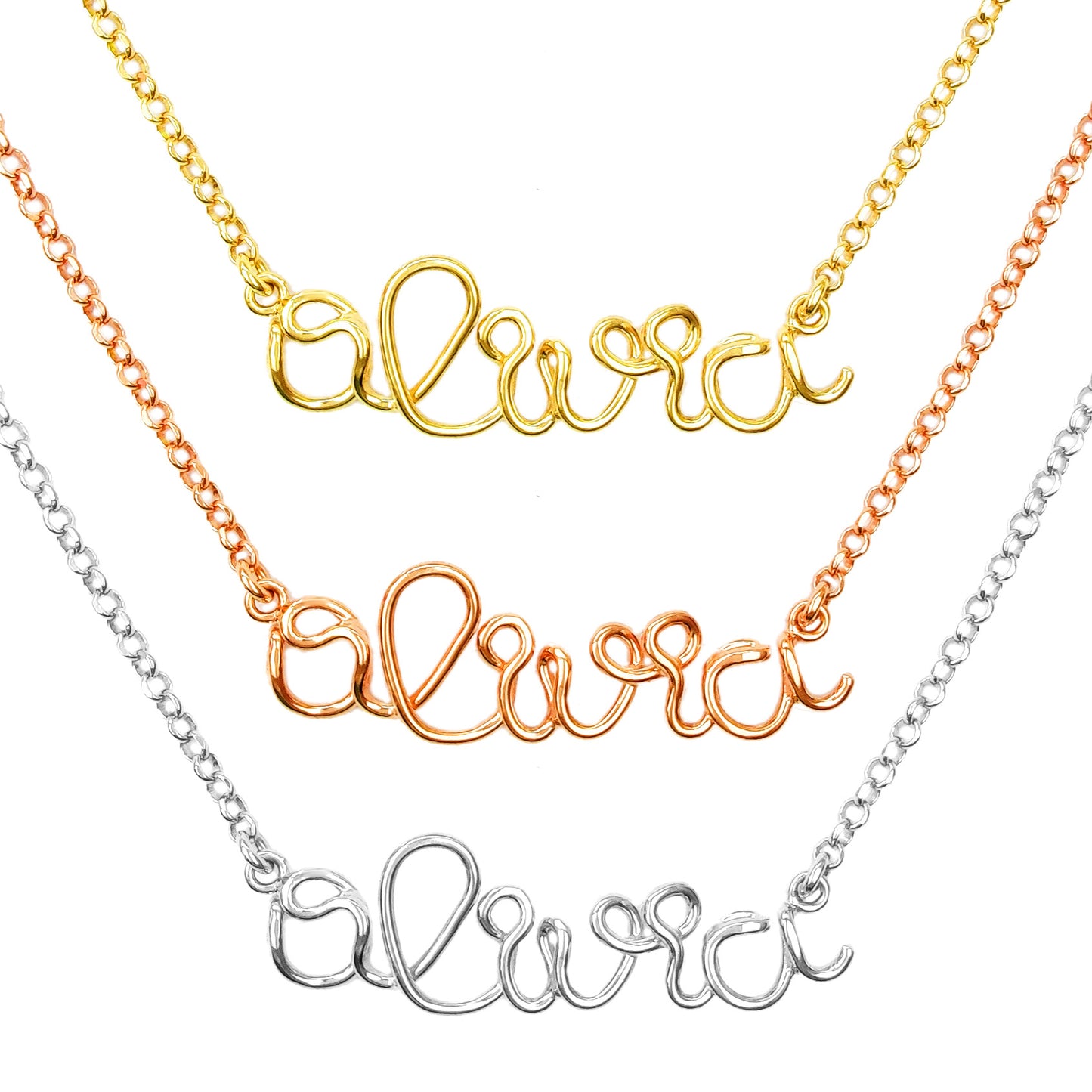 collana girocollo nome corsivo componibile catenina incisione ragazza iniziali argento 925 vendita online gioielli artigianali 