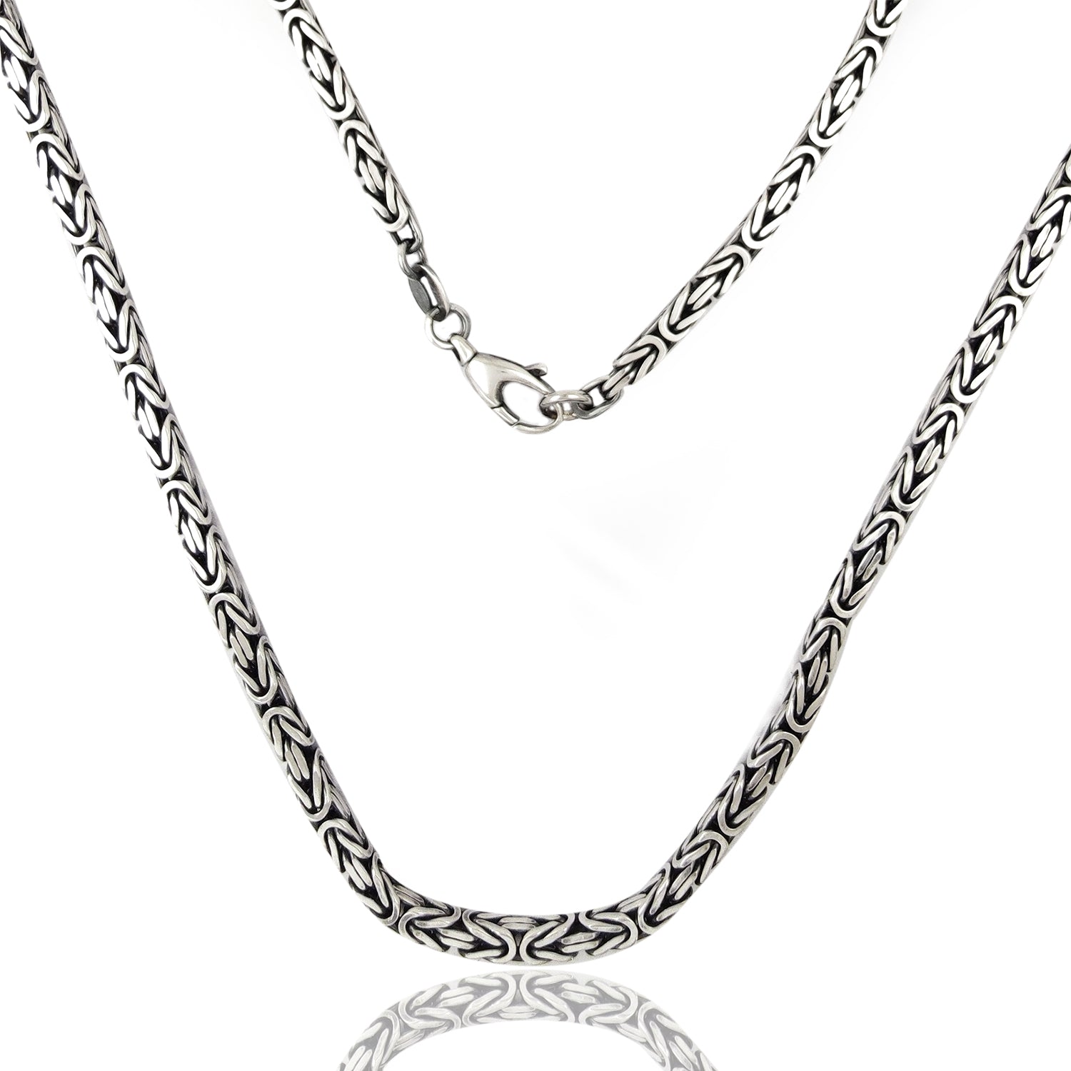 gioielli da uomo ragazzo collana catenina maglia bizantina argento vendita online prezzo basso in offerta scontato 