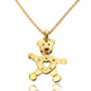 Ciondolo nuovo orsetto imitazione pomellato , collana con pendente in argento placcato oro 18kt