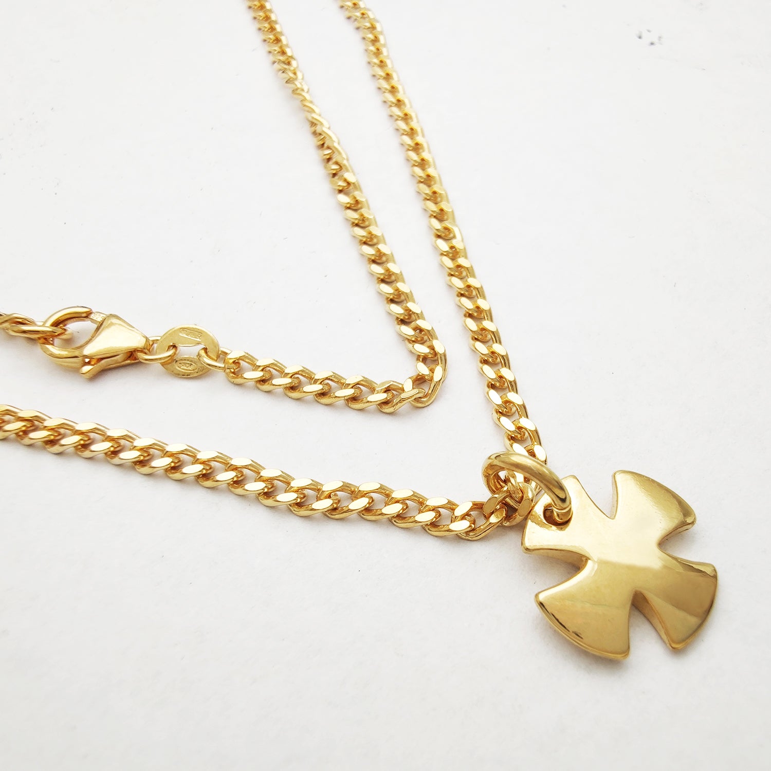 collana ragazzo uomo argento 925 vero placcato oro giallo catenina grumetta cubana croce crocifisso stile trapper rapper hip hop prezzo basso offerta scontato regalo amico fratello marito padre 