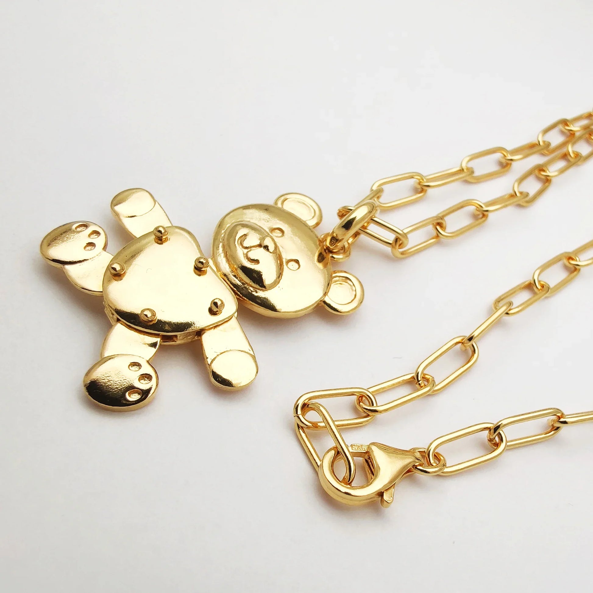 collana realizzata su misura ciondolo charm nuovo orsetto 67 tipo simil dodo pomellato colore placcatura a scelta oro giallo bianco rosa prezzo economico