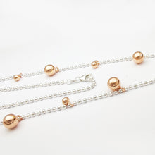 Carica l&#39;immagine nel visualizzatore di Gallery, collana collanina catena palline sfere argento placcato oro rosa tipo imitazione dodo mariani vendita online prezzo basso offerta
