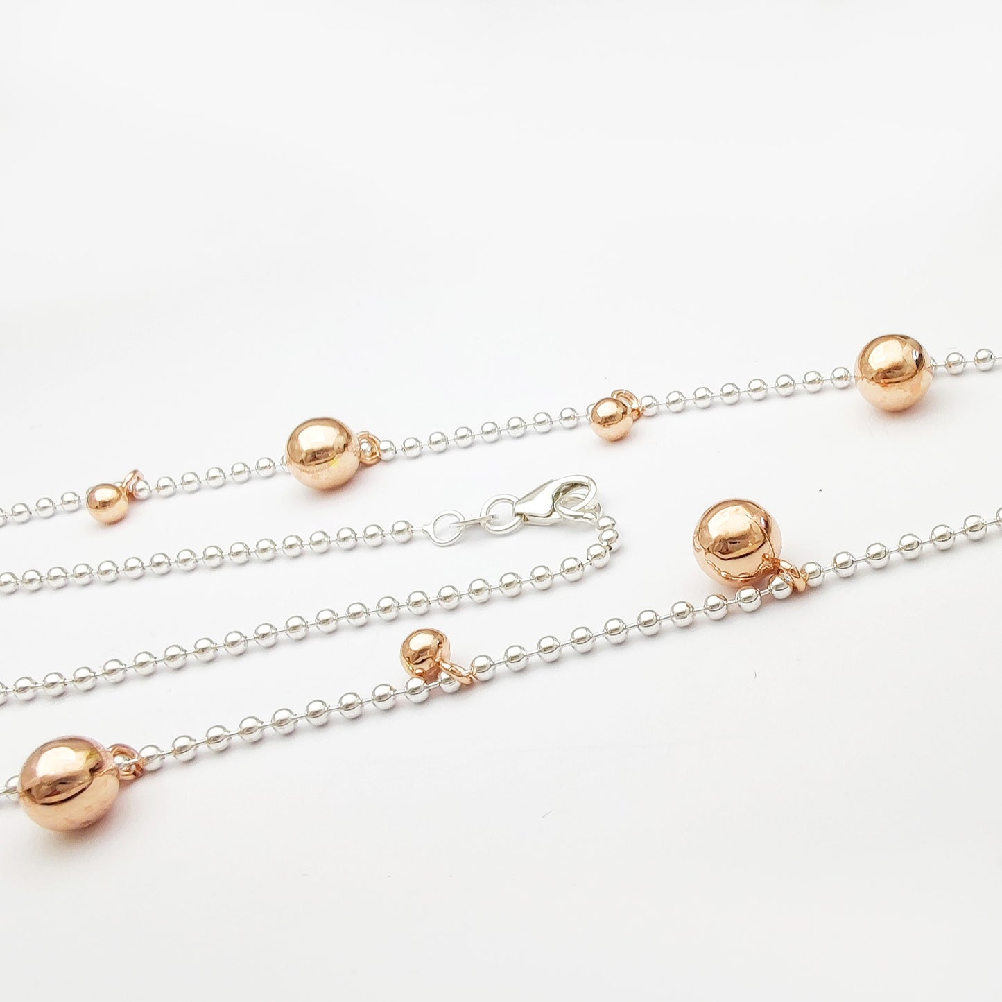 collana collanina catena palline sfere argento placcato oro rosa tipo imitazione dodo mariani vendita online prezzo basso offerta