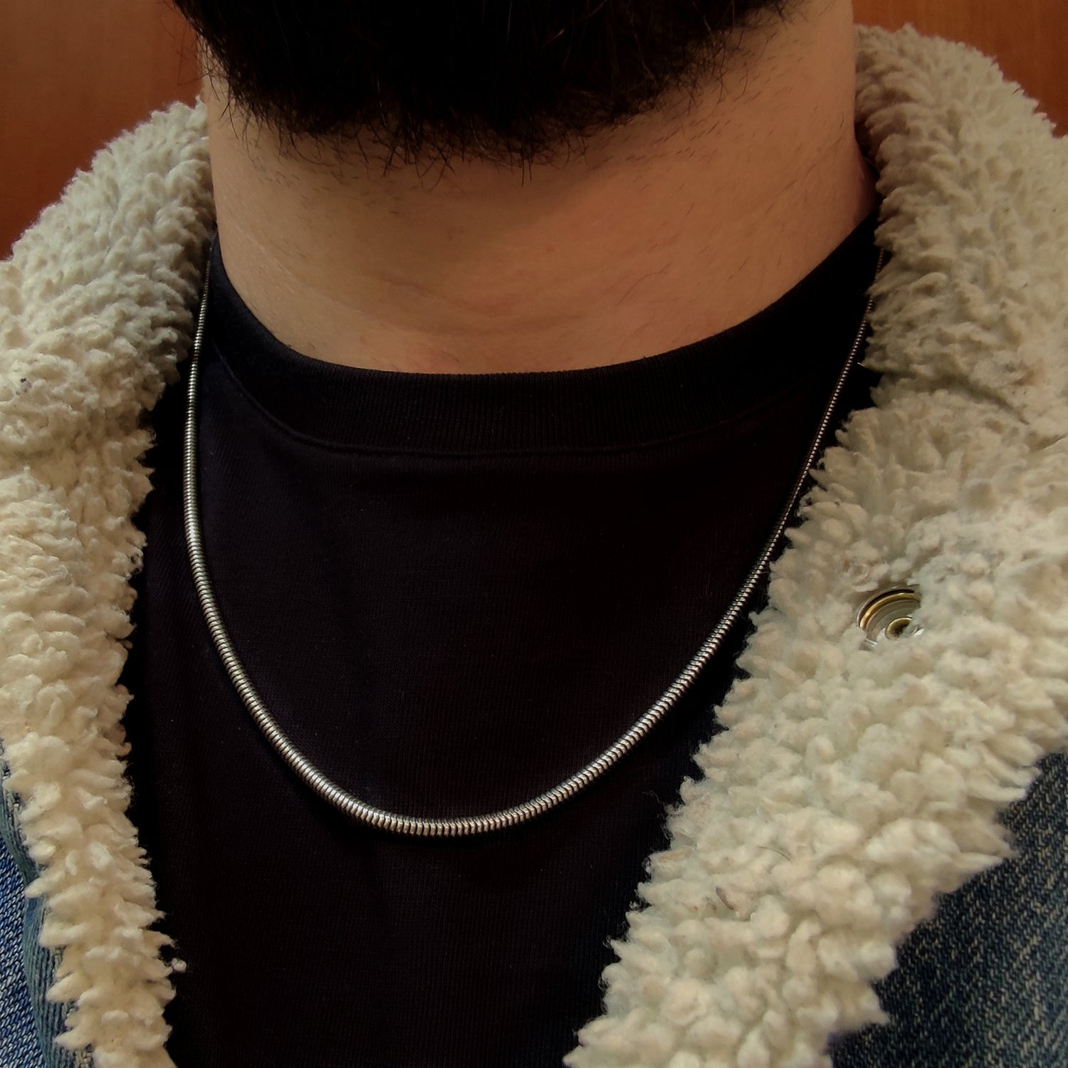 collana snake uomo argento indiano vero massiccio  catena sottile idea regalo per ragazzo laurea compleanno gioiello artigianale tipo simil breil stroili