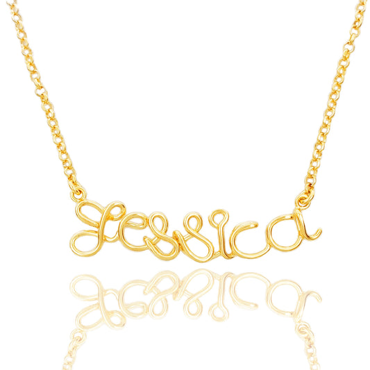 collanina scritta nome personalizzabile in argento 925 placcatura a scelta oro giallo rossa argento  ciondoli con nomi bambini figli martina emma maria alessandra ginevra jessica giulia 