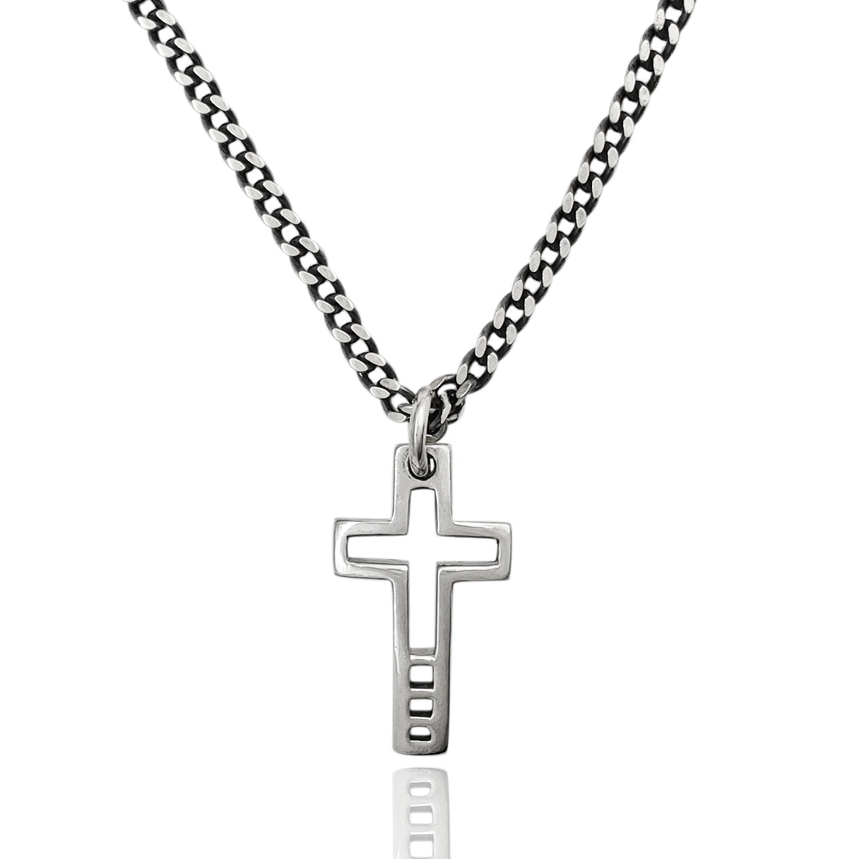 gioielli per uomo ragazzo vendita online collana catenina con croce crocifisso in argento vero 925 nero antico regalo ideale per marito figlio amico compagno a prezzo basso scontato in offerta