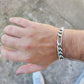 bracciale da uomo catena grumetta alternata figaro cubane argento 925 nero antico massiccio robusto grande stile motociclista punk rock vendita online gioielli artigianali prezzo basso scontato in offerta