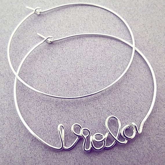 accessori donna orecchini cerchio grandi argento 925 personalizzabili nome vendita online gioielli artigianali prezzo basso in offerta