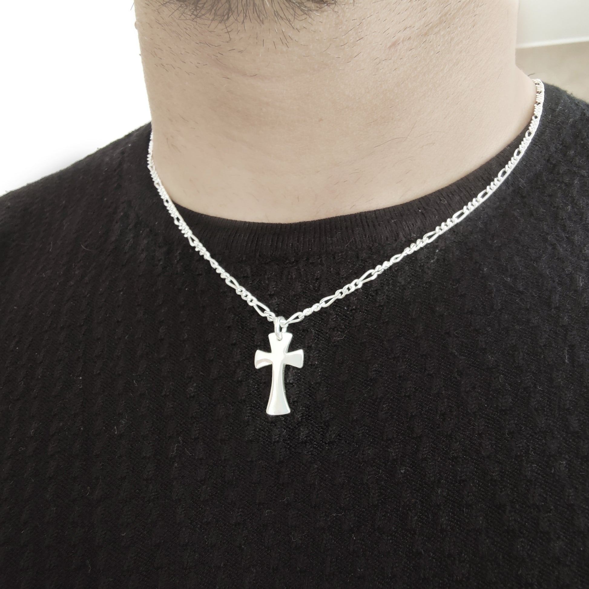 collana ragazzo uomo con croce crocifisso in argento 925