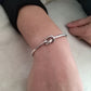 bracciale da donna argento vero 925 filo rigido bangle schiava con nodo amore amicizia shop online vendita a prezzo basso in offerta conveniente
