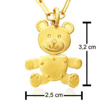 Carica l&#39;immagine nel visualizzatore di Gallery, orsetto pomellato oro collana con ciondolo misure 
