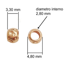 Carica l&#39;immagine nel visualizzatore di Gallery, granelli tipo dodo argento placcato oro rosa dimensioni grandezze misure diametro interno vendita online gioielli artigianali a prezzo basso offerta

