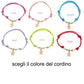 braccialini cordino filo cerato grannelli argento 925 ciondolo pendente charm bimbo bambino neonato battesimo