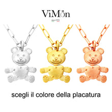 Carica l&#39;immagine nel visualizzatore di Gallery, scegli il colore placcatura oro giallo rosa bianco ciondolo pendente charm orsetto orsacchiotto tipo pomellato dodo
